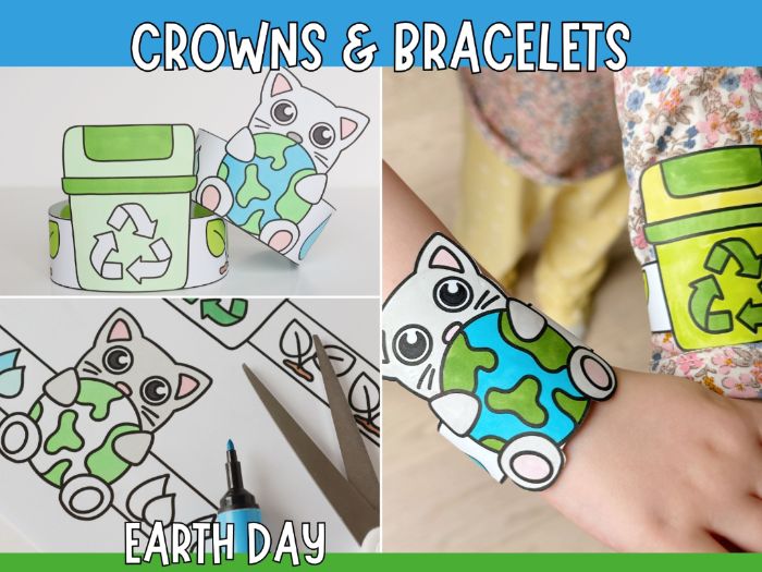 Earth Day Bracelets & Crowns - Printable Craft for Kids