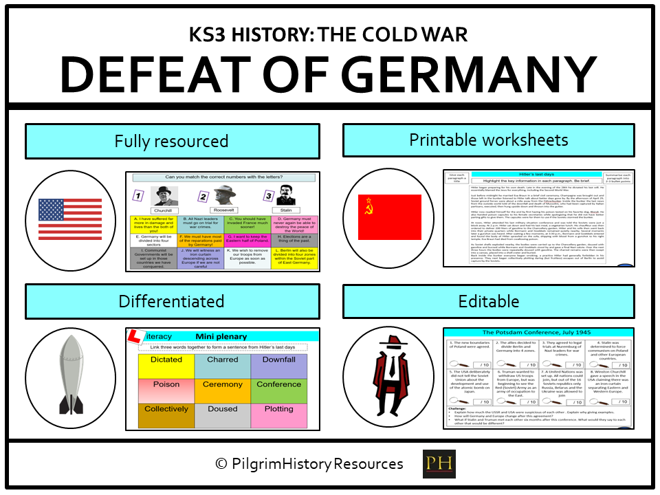 KS3 History Cold War: Defeat of Germany & the Origins of Tension (FREE Lesson)