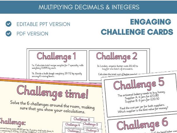 Multiply Decimals by Integers | Money & Measurement | Card Challenges