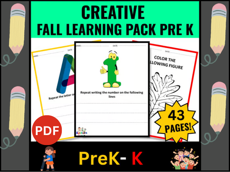 Seasonal Fall Review Pack Preschool Sheets
