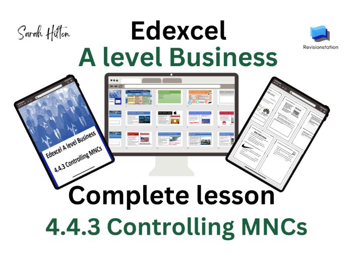 Edexcel A Level Business 4.4.3 Controlling MNCs (complete lesson) 443