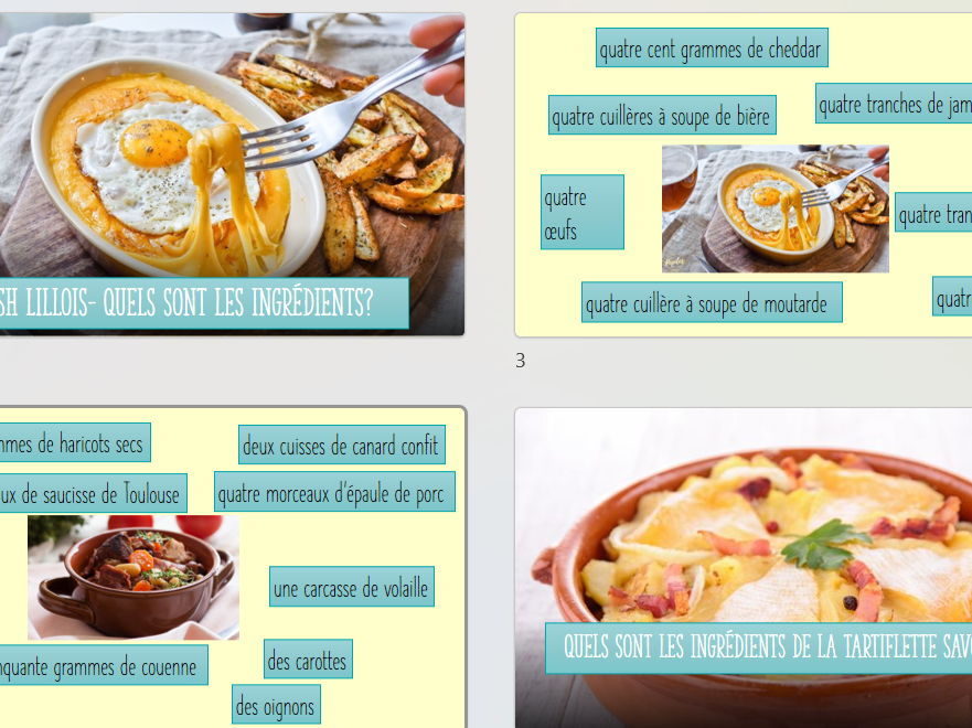 Starter Activities - French Food specialties