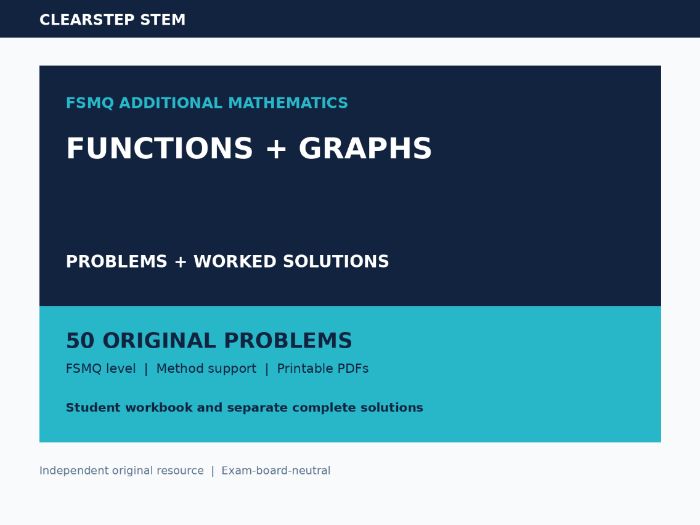 FSMQ Functions and Graphs Worked Solutions