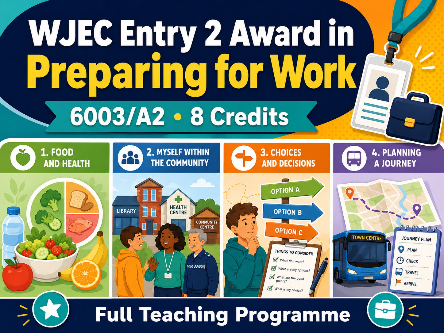 WJEC Entry 2 Award in Preparing for Work (6003/A2) | 8 Credits – Full Teaching Programme