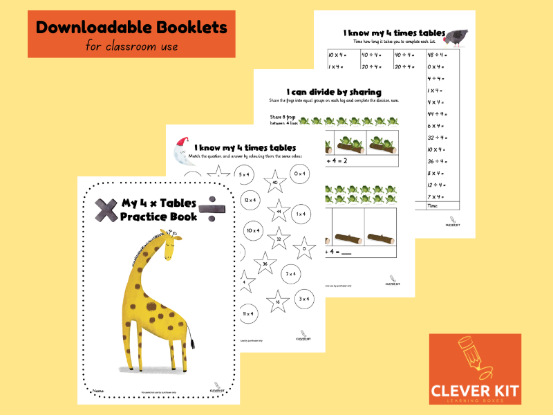 4 Times Tables Activity Booklet