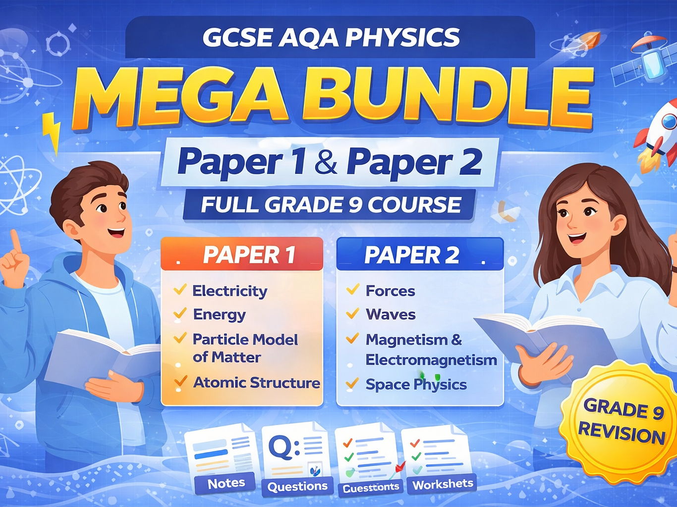 GCSE AQA Physics Paper 1 & 2 Mega Bundle | Full Grade 9 Course
