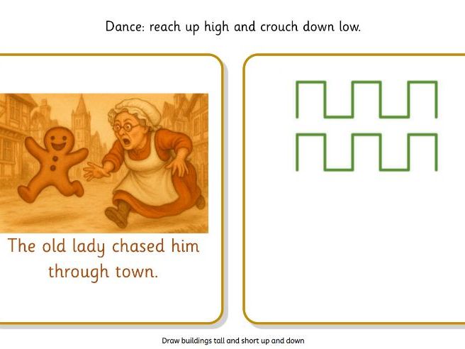 Gingerbread man mark making dance