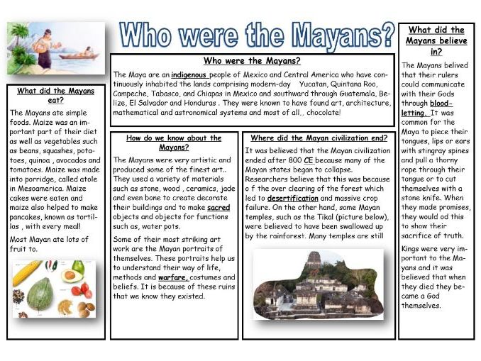 The Mayans - non chronological report information