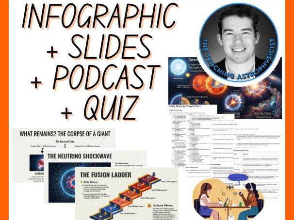 Massive Stars | Infographic + Slides + Podcast + Quiz Space Science Set