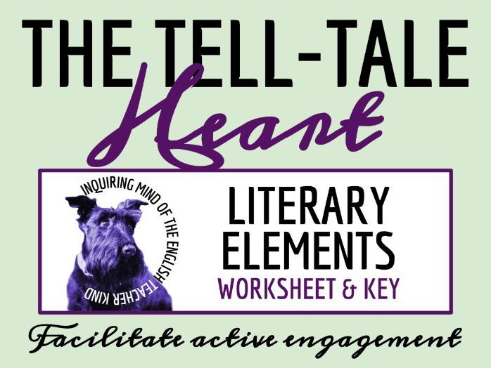 "The Tell Tale Heart" Literary Elements Worksheet | Imagery | Metaphor | Symbolism