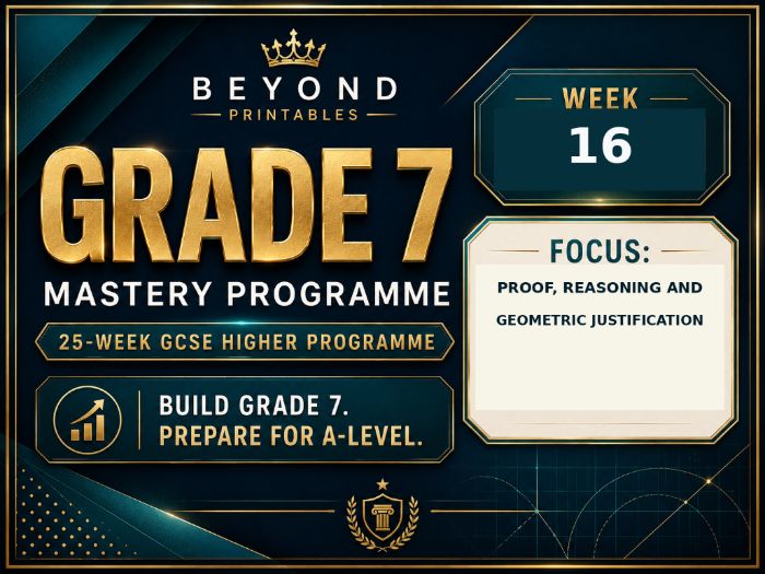 Grade 7 GCSE Higher Maths Week 16: Proof & Geometry | Mastery Retrieval Practice Pack