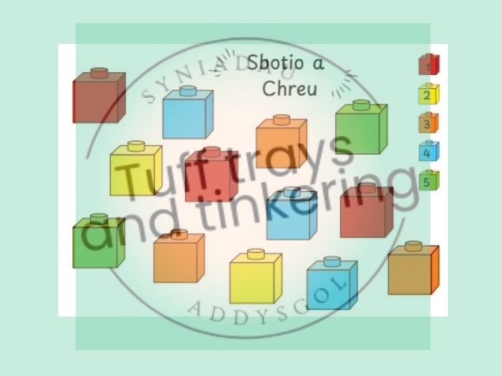 sbotio a chreu build and find towers mathemateg maths curriculum for wales early years