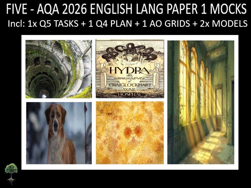 FIVE - AQA PAPER 1 | 2026 FULL MOCKS | Q5 TASKS | Q4 PLAN |AO GRIDS | MODELS