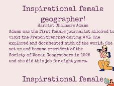 Geography : Information tags for international women's day.