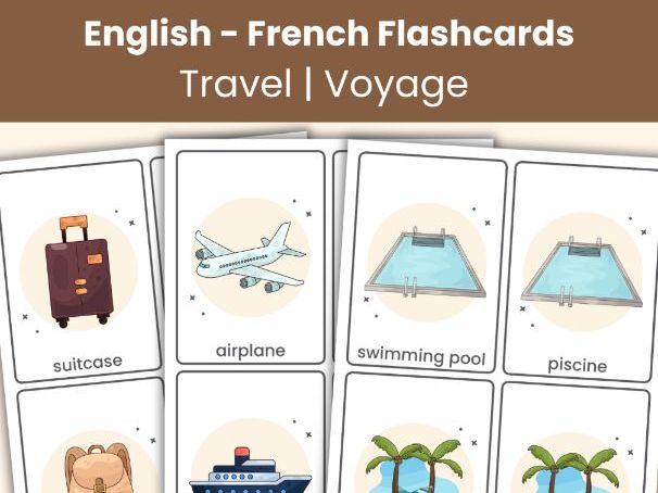 English–French Travel Flashcards | 84 Bilingual Vocabulary Cards