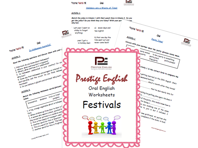Oral / Speaking / Conversation - FESTIVALS (English Worksheets)
