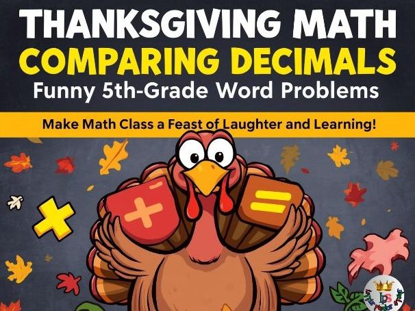 Year 5 Maths - Comparing and Ordering Decimals: Autumn-Themed Word Problems (40 Cards with Answers)