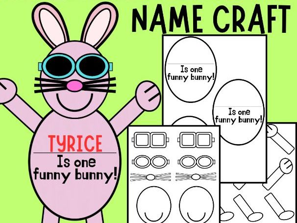 Easter Bunny Name Craft – Spring April Activity Bulletin Board Display Project