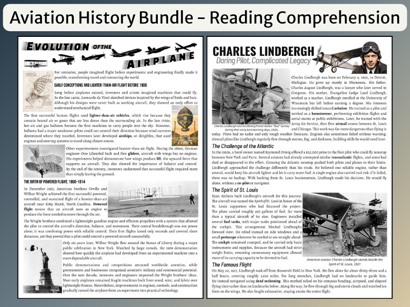 Aviation History Reading Bundle KS3