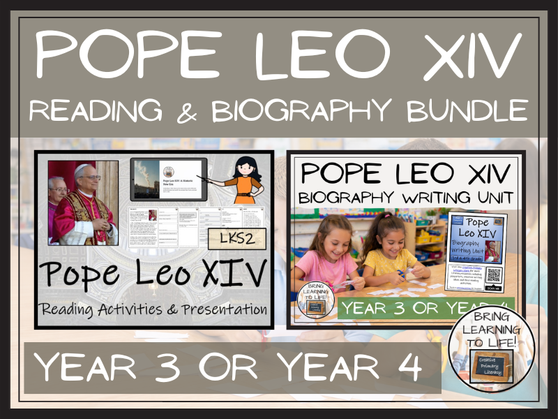 Pope Leo XIV Reading Comprehension and Biography Bundle | LKS2