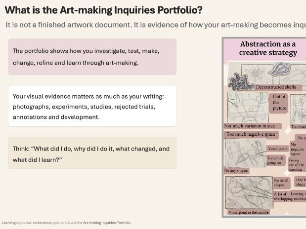 IBDP Visual Arts Art-making Inquiries Portfolio Lesson + Student Template | New Curriculum