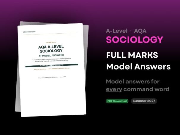 A-level AQA Sociology: FULL MARKS Model Answers Book