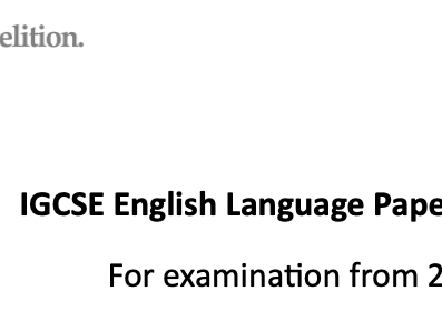 CIE 0500 IGCSE English Language Paper 1 Mock Exam 'Nature' With Mark Scheme (for 2027 specification)
