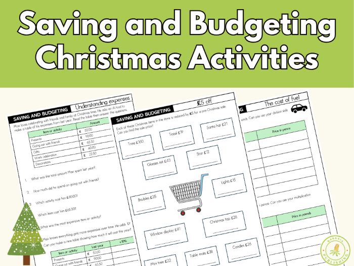 Saving and budgeting Christmas maths Functional Skills Level 1