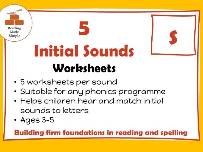 Ss Initial Sounds | 5 Worksheets