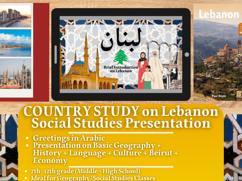 Lebanon Country Study - Geography + Social Studies Presentation - Middle East