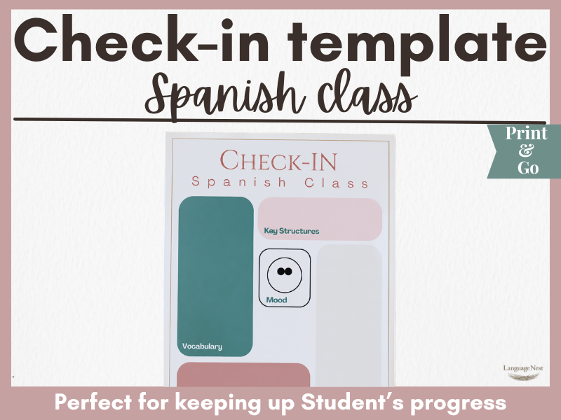 Spanish Lesson Check-In / Worksheet (Starter / Plenary Activity)