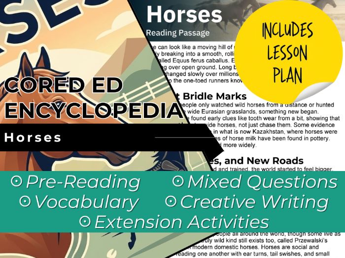 Horses Reading Comprehension Passage - Cored Ed Encyclopedia