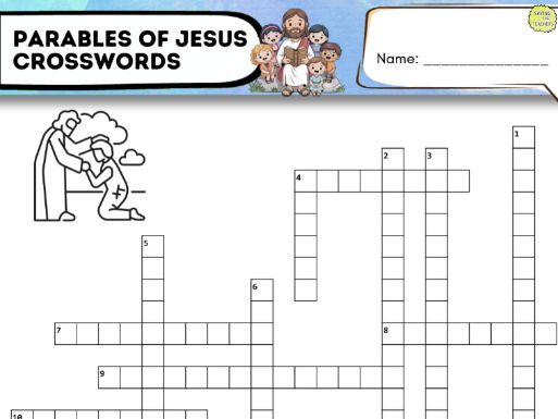 Parables of Jesus Crossword | Word Bank and No Word Bank Versions | KS2 RE