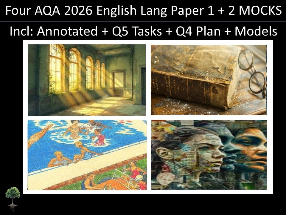 Four AQA 2026 English Language Paper  1 & 2 |  Annotated, Q5 Tasks , Q4 Plan, Models