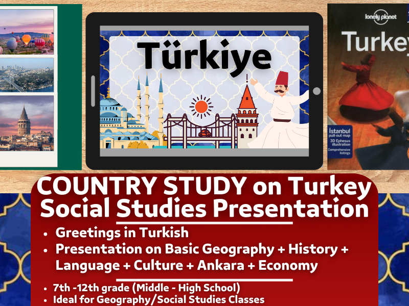 Turkey Country Study - Geography + Social Studies Presentation - Europe - Asia