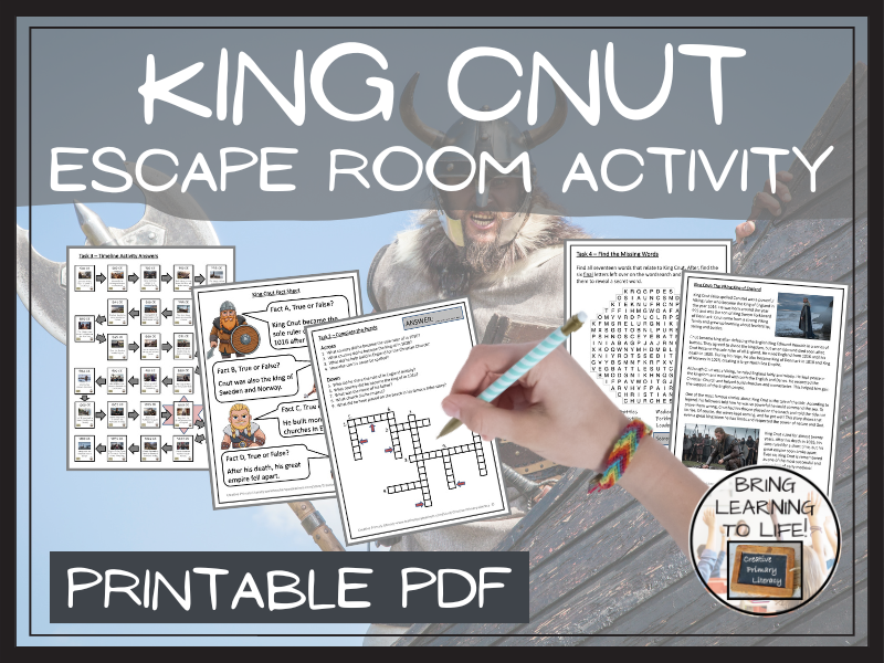 King Cnut the Viking King Escape Room Activity