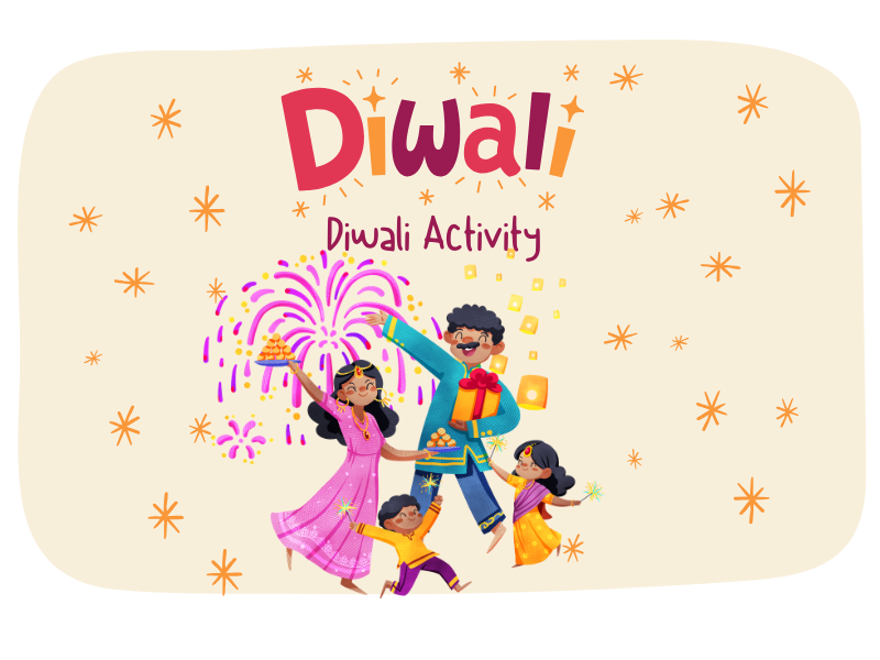 Diwali Activity Booklet - 10 Fun Printable Worksheets for Kids, Festival of Lights