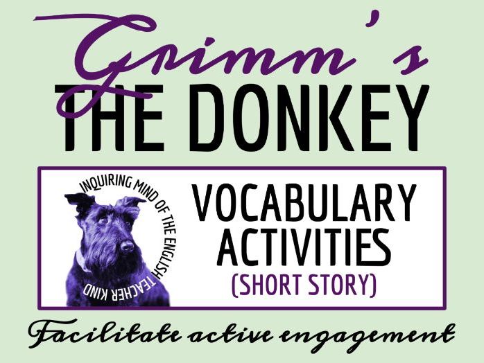 "The Donkey" Vocabulary Games | Grimm's Fairy Tale Activities | Crossword Puzzle