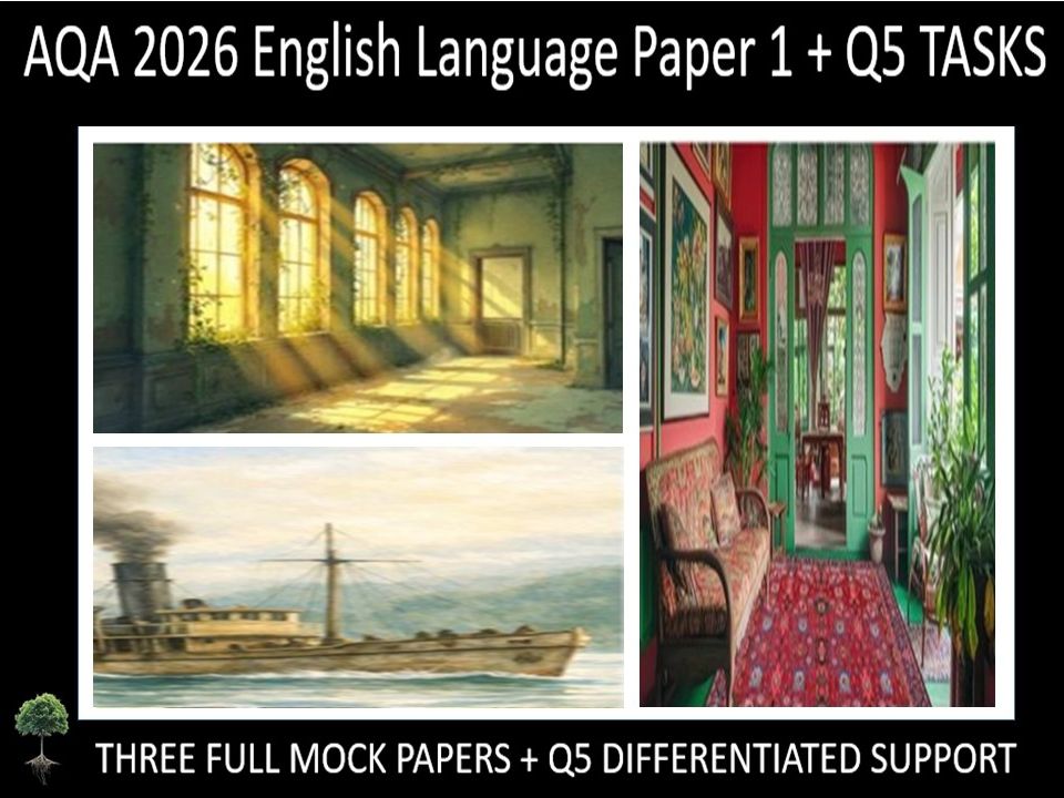 Three AQA 2026 GCSE English Language Paper 1 Mocks | Q5 TASKS