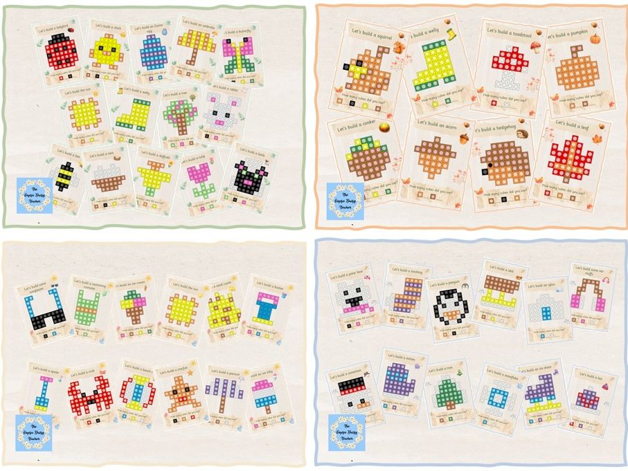 Multilink/Snap Cube Challenge Cards - Seasons Bundle