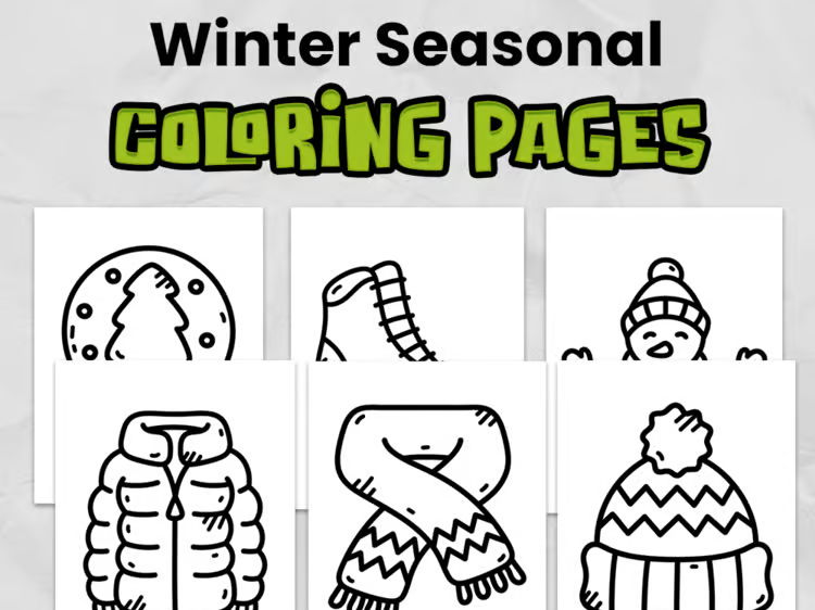 Winter Coloring Pages | Easy, Print & Go Activity for Kindergarten & Elementary