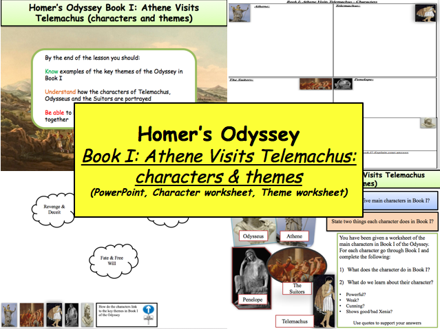 Homer’s Odyssey – Book I: Athene visits Telemachus: characters & themes