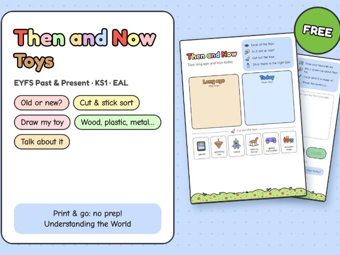FREE – Then and Now: Toys | EYFS Past & Present Worksheet
