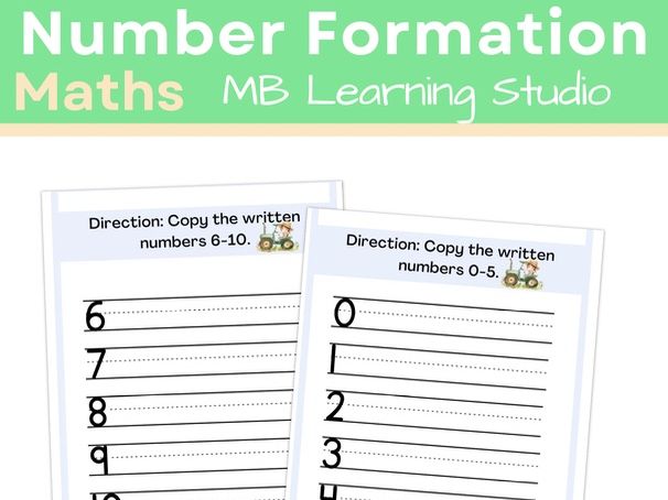 Number Formation Practice Sheets to 10 | EYFS, KS1, Pre-K, Kindergarten