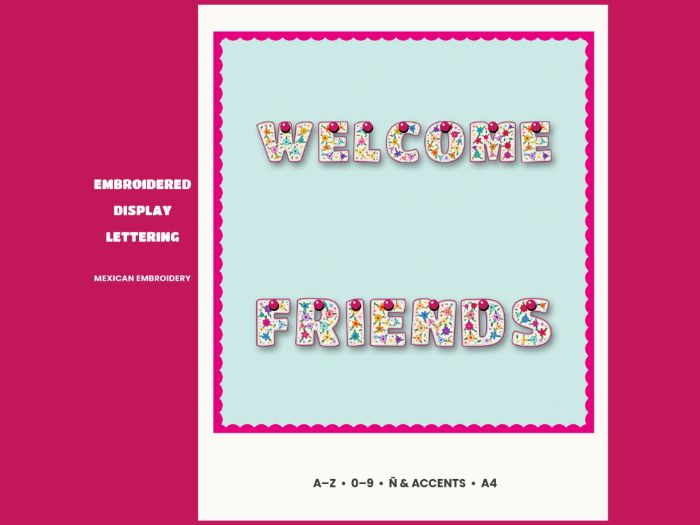 Mexican Embroidery Display Lettering A-Z