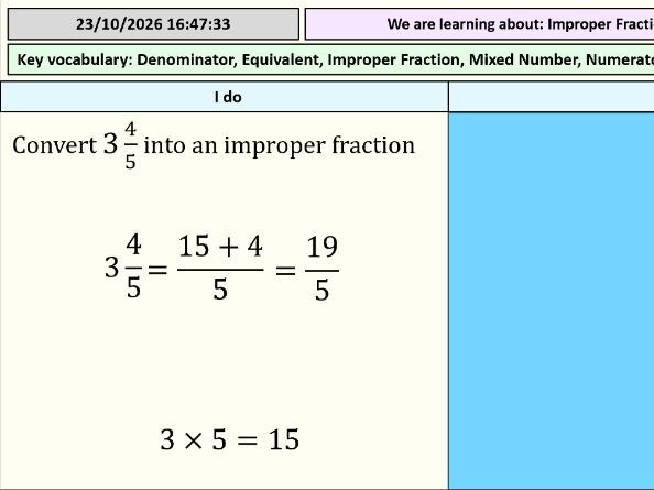 Improper Fractions and Mixed Numbers - Full Lesson