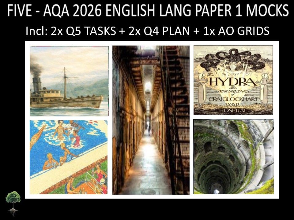 FIVE - AQA PAPER 1 | 2026 FULL MOCKS | Q5 TASKS | Q4 PLAN | AO GRIDS