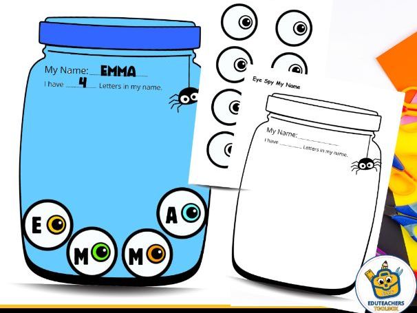 Halloween Name Activity | Editabl-Eye Spy My Name-Craft | Name Recognition Jar