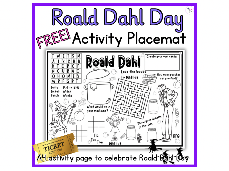 Roald Dahl Day Activity Placemat FREE