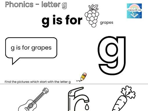 Phonics – Letter g | Find, Match & Identify the g Sound